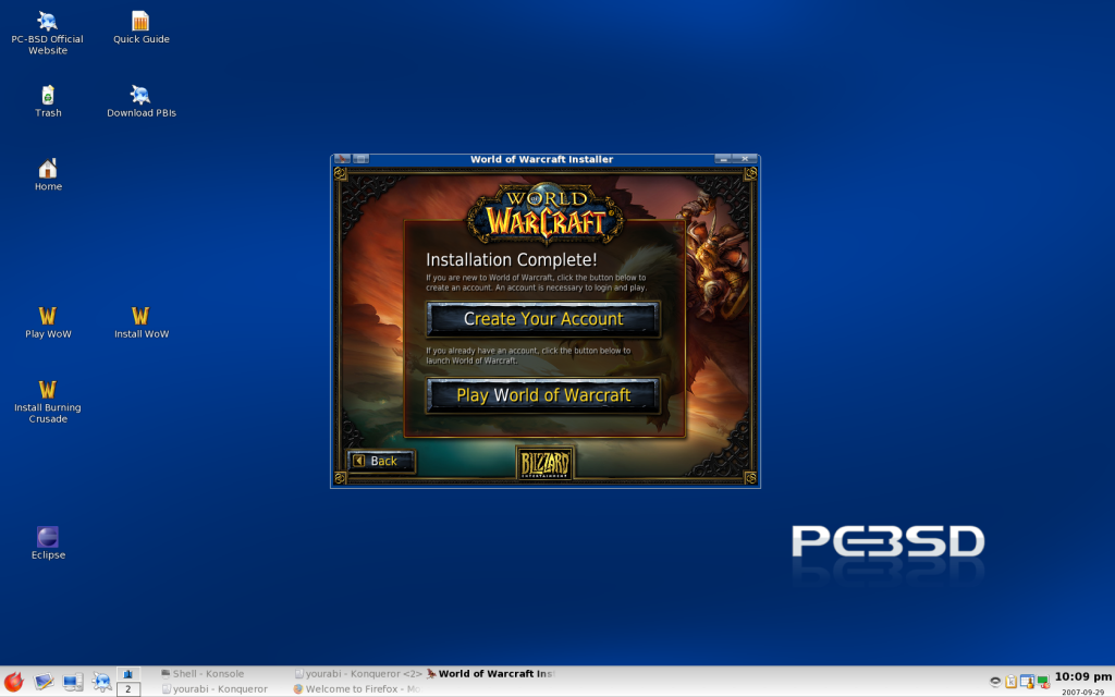 PC-BSD World of Warcraft